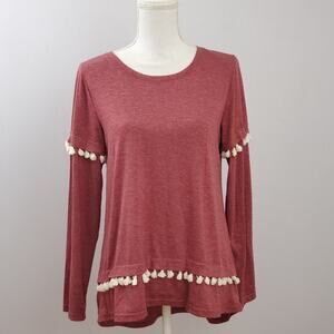 Umgee Mauve Fringe High Low Top